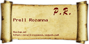 Prell Rozanna névjegykártya